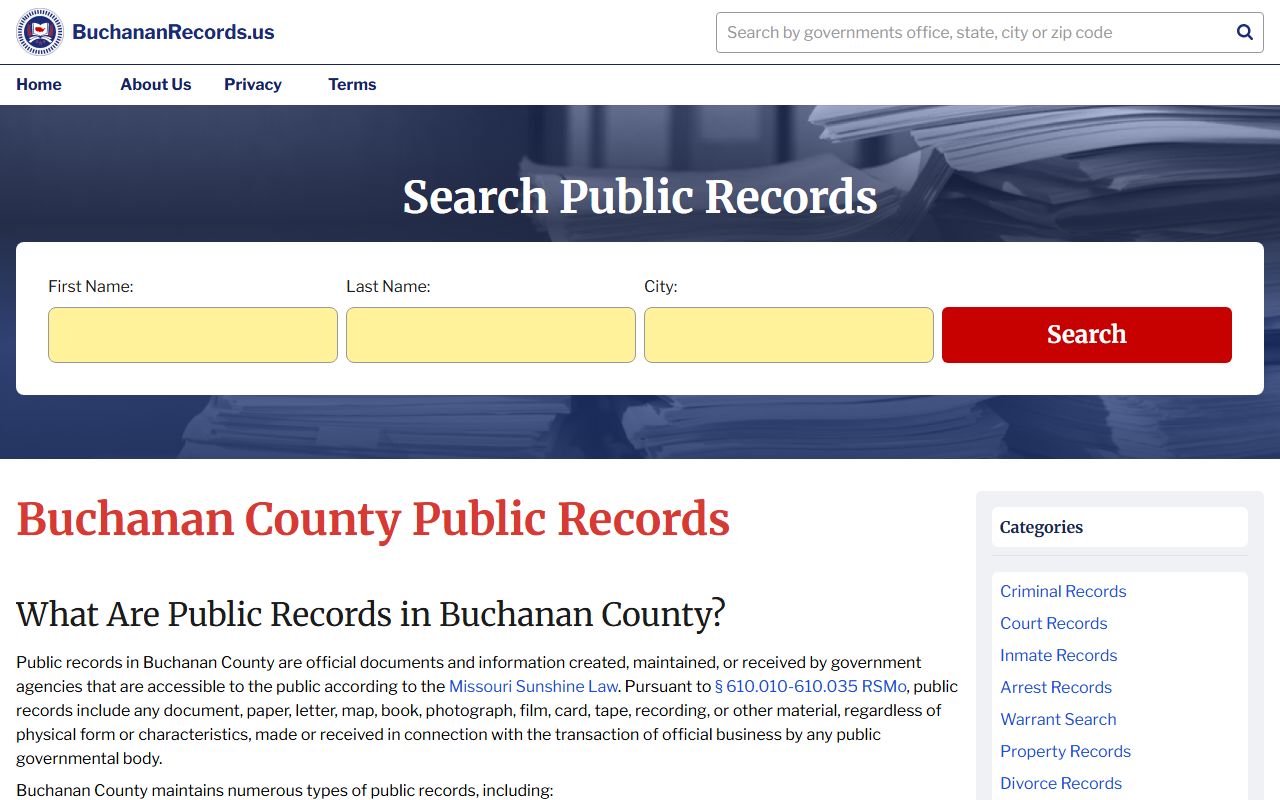 Buchanan County marriage license Recorder of Deeds office